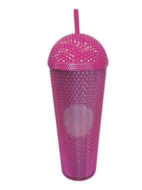 Starbucks Pink Studded Iridescent Tumbler With Straw 24oz Cold Cup Limited Editi